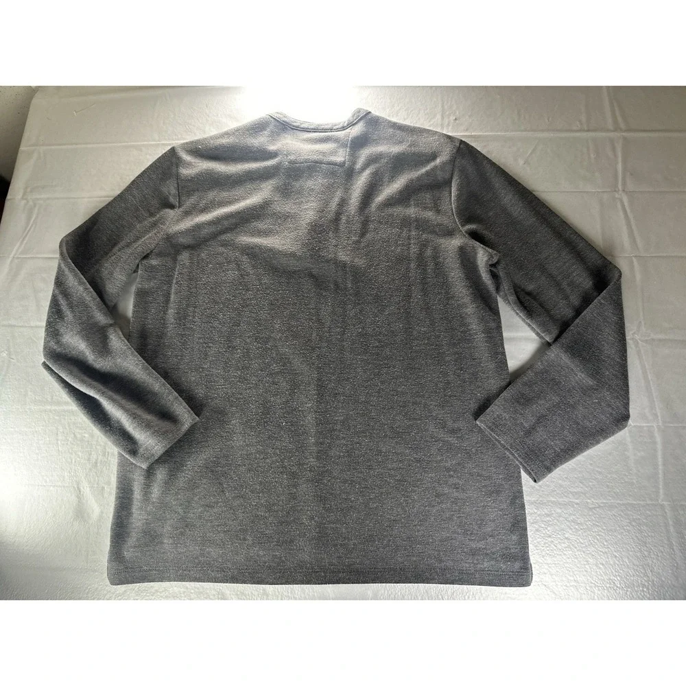 Banana‎ Republic Henley Sweater Mens XL Dark Gray Rayon Poly Blend